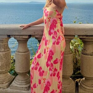 Floral Strapless Maxi Dress